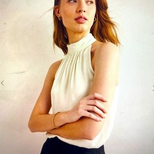 Boden Satin Cutaway Top